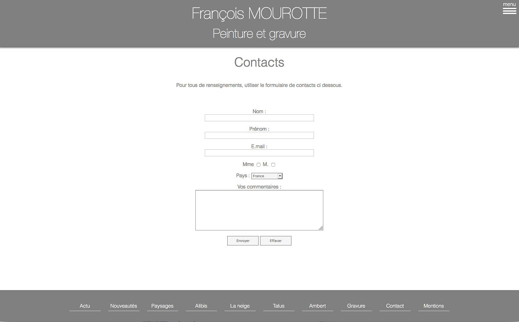 formulaire de contact